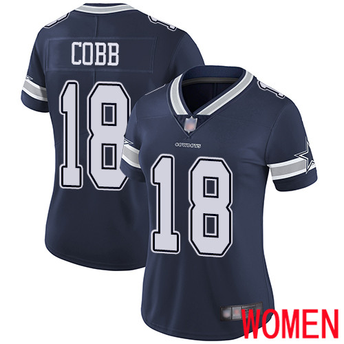 Women Dallas Cowboys Limited Navy Blue Randall Cobb Home #18 Vapor Untouchable NFL Jersey->women nfl jersey->Women Jersey